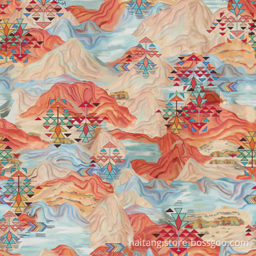 Fashionable Shirt Textile Digital Printing Fabric Retro Soft